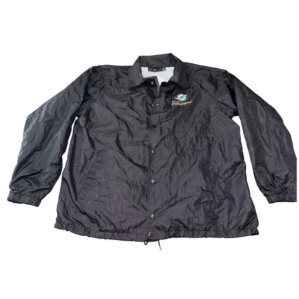NWT Dunbrooke Miami Dolphins Windbreaker Jacket Mens Large NFL Coaches Snap 8023